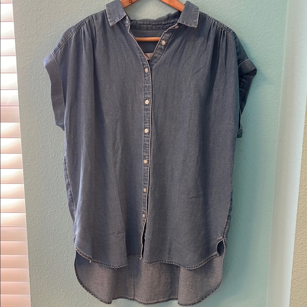 NWT Loft Casual Denim Button-Up Shirt